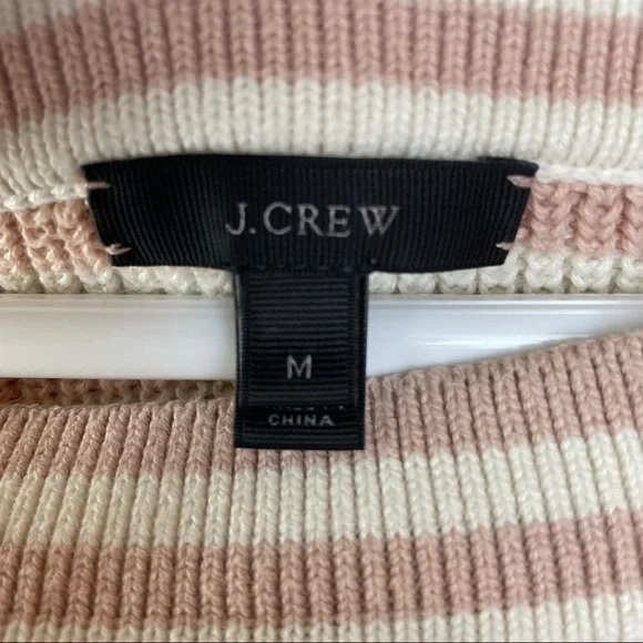 J. Crew Pinky/Beige & Ivory Striped Sweater Size Medium - Picture 3 of 5